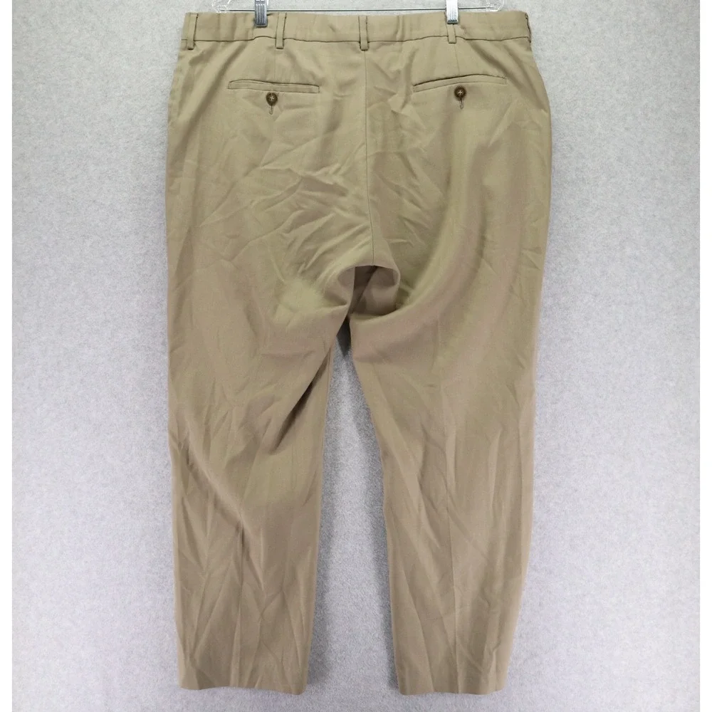 Perry Ellis Portfolio Pants Mens 40x30 Dress Suit Business Formal Flat Front Tan